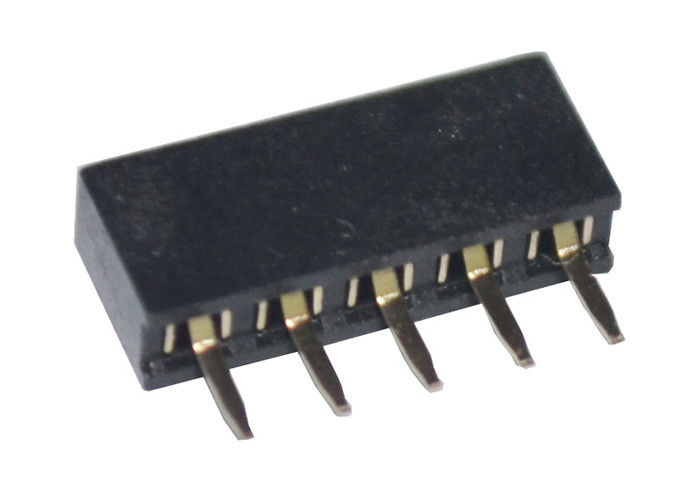 سیاه و سفید مستقیم مستقیم سر اتصال دهنده زن تک ردیف 2mm Pitch 5 Pin