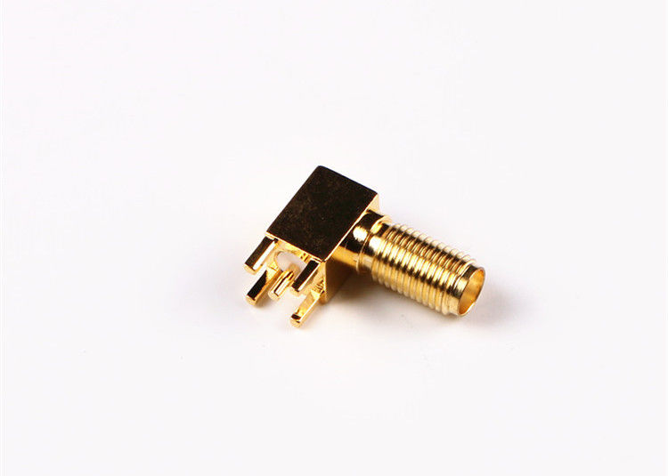 زاویه سمت راست اتصال دهنده SMA زاویه وصل کننده پلاستیک Solder RF وزن کواکسیال اتصال وزن سبک