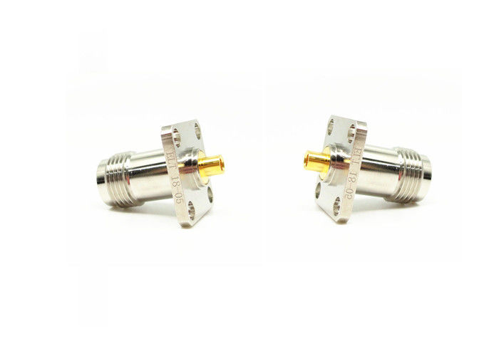 اتصالات چهار حلقه فلنج کوه TNC RF اتصال دهنده زن 50 Ohm 11GHz برای مایکروویو