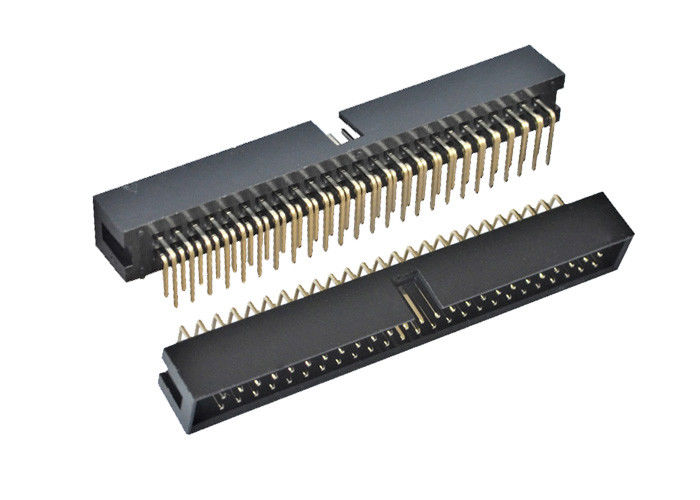 یک اتصال دهنده زاویه ای سمت راست PCB 90 درجه جعبه نوع 2.54mm Pitch 50 Pin Header