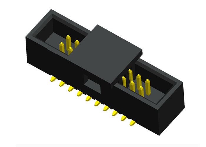 SMT CAP Type Box Header Connector آبکاری فلزی با ضخامت 1.27 میلی متر طلایی