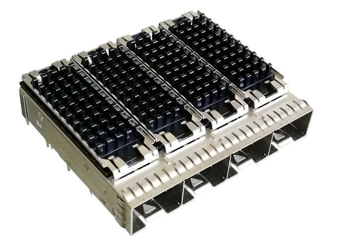 4 درگاه SFP Port Port SFP اتصال آلیاژ Cage Material EMI Shield برای اترنت 10G