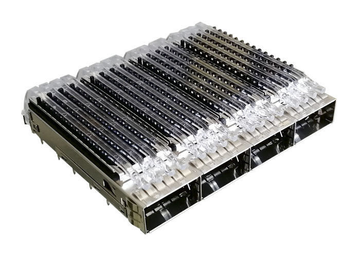 اتصال آلیاژ مس Ganged Qsfp28 SFP قفس چهار درگاه ISO 9001 ISO 14001 تصویب