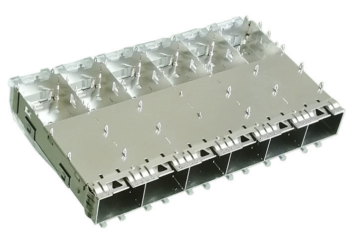 درگاه چند ضلعی Fit SFP Socket SFP Cage Connector 1x6 Port with EMI Finger Finger را فشار دهید