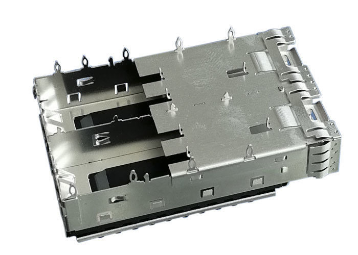 سینک حرارتی 2 پورت اتصال فلزی قفس فلزی SFP 3.05 میلی متر مطبوعات Fit Pin
