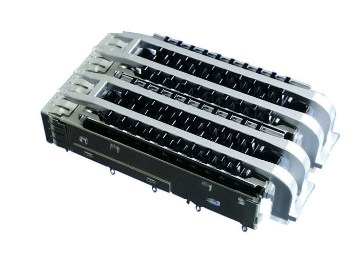مطبوعات Fit 2 Ports Ganged SFP Cage قفس با لوله لامپ های سبک
